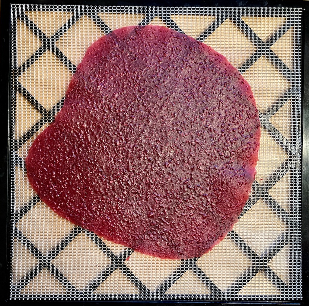 Fruit leather Raspberries and mango dehydrated