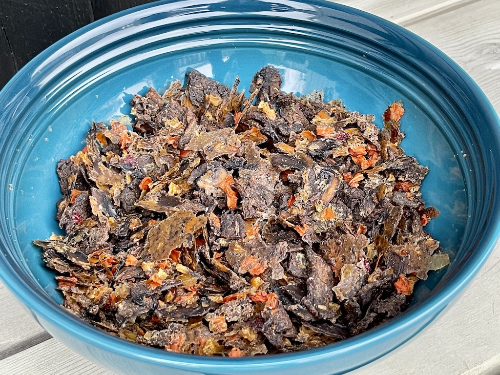 Dried game stew with elk strips