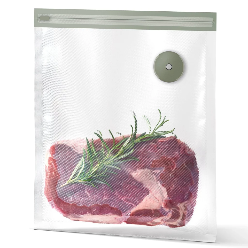 Vacuum-sealing backpacking meals using Electrolux reusable ziplock vacuum bags.